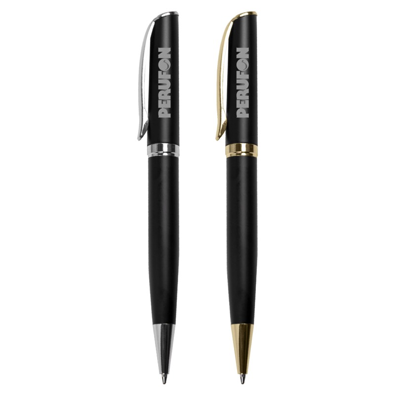 elevate metal pens with gold or silver highlights